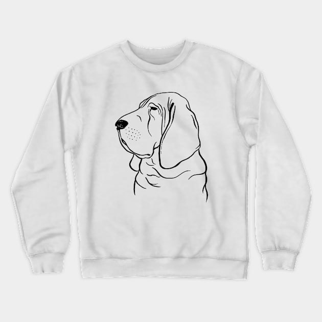 Bloodhound (Black and White) Crewneck Sweatshirt by illucalliart